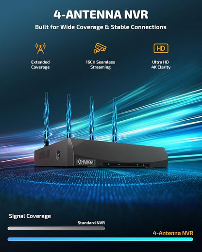 《130° Wide Angle & 2-Way Audio》Wireless Security Camera System Outdoor - Image 6