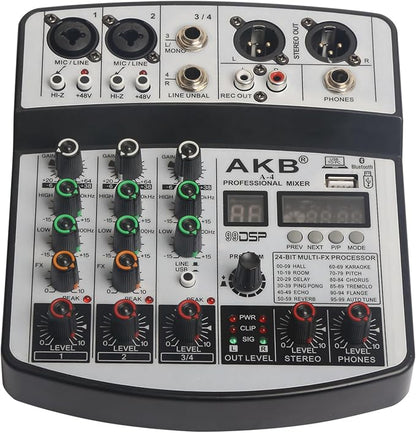 Dj Mixers 4 Channel Audio Mixer Sound Board - Image 3