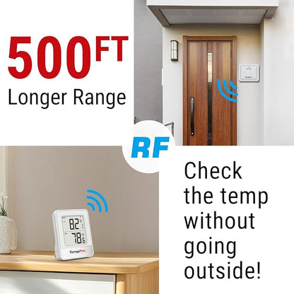 TempPro 500FT Indoor Outdoor Thermometer Wireless, Outdoor Thermometers - Image 2