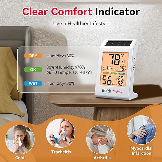 BaldrTherm Room Thermometer Indoor, Humidity Meter, 2026 Upgrade Backlit - Image 7