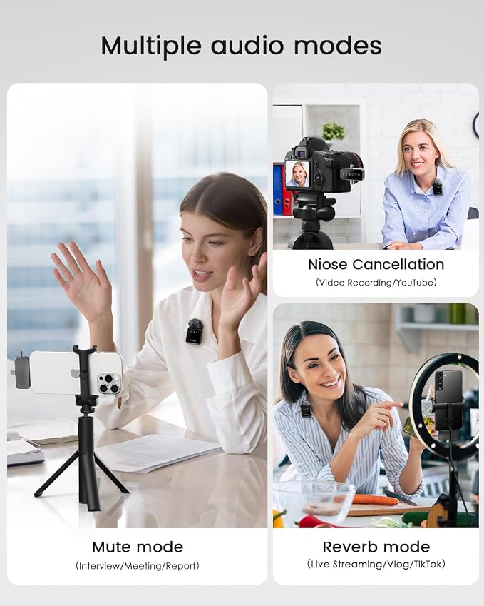 PQRQP 3 in 1 Microphone for iPhone/Android/Camera, Mini Microphone, 328ft - Image 8