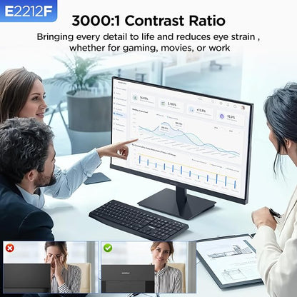 KOORUI 22 Inch Computer Monitor Full HD 1080P 100Hz PC Gaming Screen VA Panel - Image 5