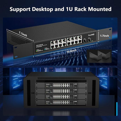 Real HD 16 Port 2.5Gb Unmanaged Ethernet Network Switch - Image 6