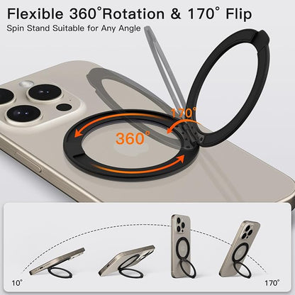 COOLQO Upgraded Magnetic Phone Ring Holder Stand, Super Magnet Cell Phone Grip - Image 3