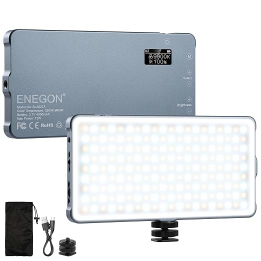 ENEGON 4000mAh Rechargeable Mountable Bicolor LED Video Light by ENEGON