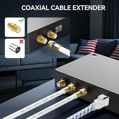 Coaxial Cable 3ft 10Pack, RG6 Coax Cable Cord Extender - Image 4