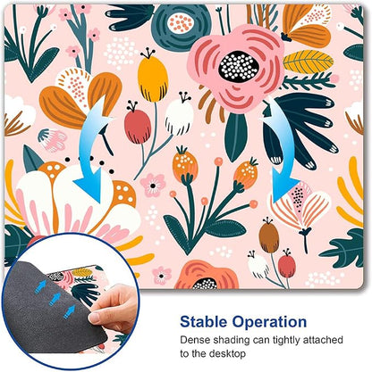 Pink Cute Flower Mouse Pad, Floarl Mouse Pad Custom Design, Square Waterproof - Image 6