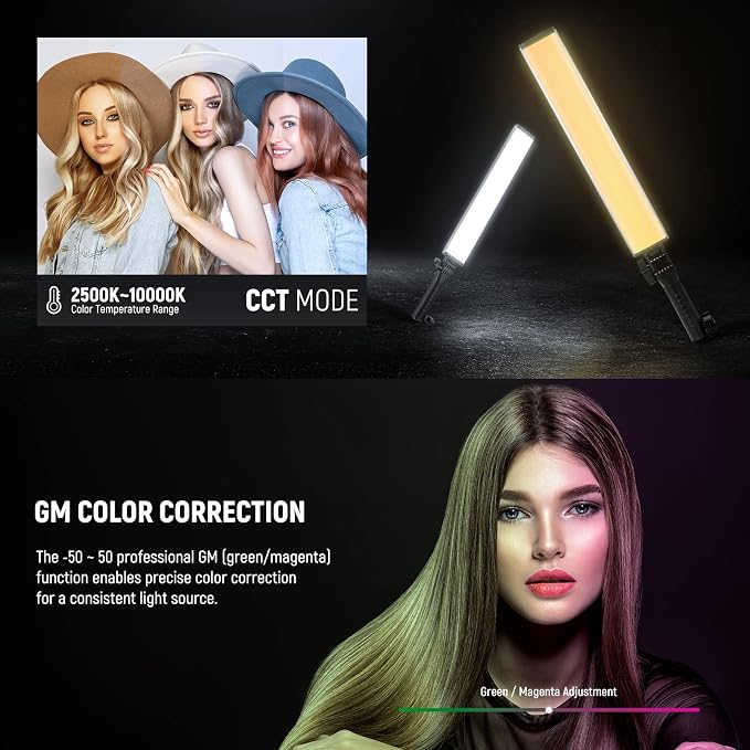 NEEWER RGB Light Wand with 2.4G/APP Control, Upgraded 360° Touchable RGBWW Hue - Image 3