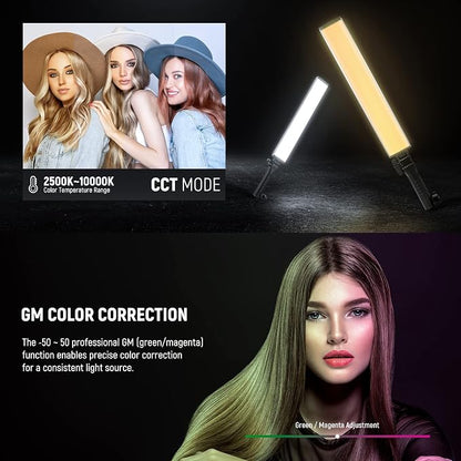 NEEWER RGB Light Wand with 2.4G/APP Control, Upgraded 360° Touchable RGBWW Hue - Image 3