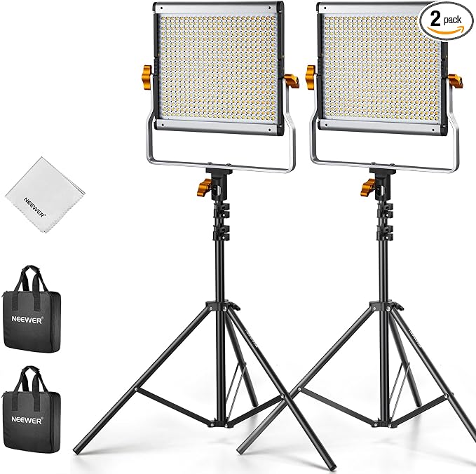 Neewer 2 Pack Dimmable Bi Color 480 LED Video Light Kit by Neewer
