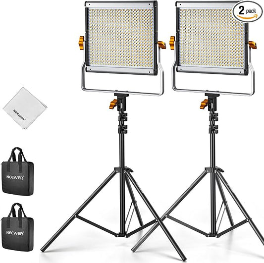 Neewer 2 Pack Dimmable Bi Color 480 LED Video Light Kit by Neewer