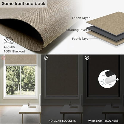 SmartWings Motorized Blinds Dual-Sided Cordless Smart Blackout Shades, Custom - Image 3