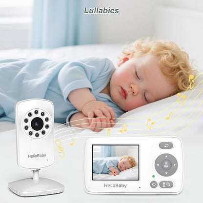 HelloBaby Monitor with 3 Cameras, 2.4'' Portable Travel Screen Baby Monitor No - Image 7
