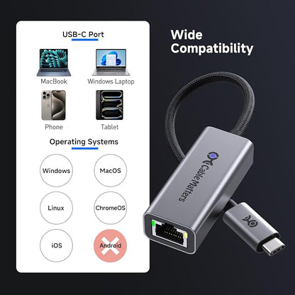 Cable Matters USB C to 5Gb Ethernet Adapter, 5 Gigabit Network Speed, USB C to - Image 6