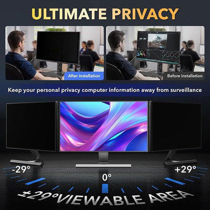 Magnetic 2 Pack Invisible Hidden Design Computer Privacy Screen Filter 24 Inch - Image 3