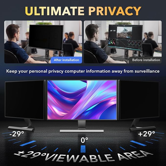 Magnetic Invisible Hidden Design Computer Privacy Screen Filter 27 Inch - Image 3