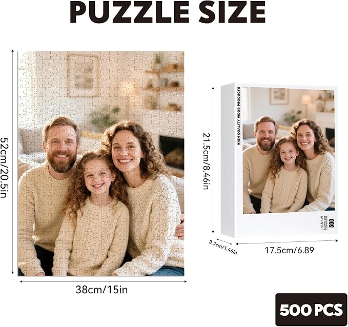 Custom Puzzles from Photos, Personalized Natural Wood Puzzle - Image 2