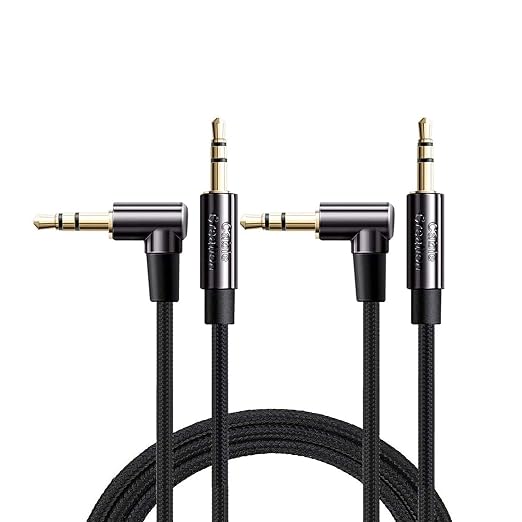 CableCreation 2-Pack 3.5mm Audio Cable 6FT/1.8m, 3.5mm Right Angle Auxiliary by CableCreation