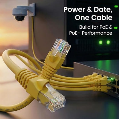 GEARit Cat 6 Ethernet Patch Cables 3 ft Yellow, High Speed 24AWG 10Gbps RJ45 - Image 7