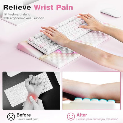 Ospelelf Keyboard Wrist Rest Comfortable Ergonomic Keyboard Stand Riser Holder - Image 2