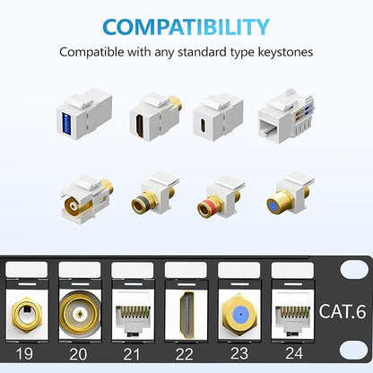 CableGeeker 1U 24 Port Keystone Patch Panel - Image 5