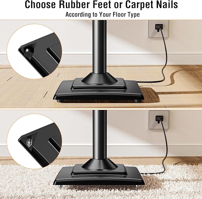 ELIVED Universal Speaker Stands Pair Height Adjustable Max 43.3", Surround - Image 5