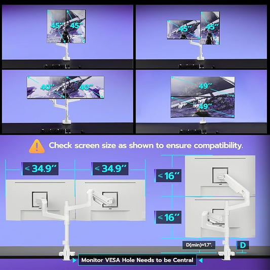 ARES WING Dual Monitor Arm Desk Mount - Image 2