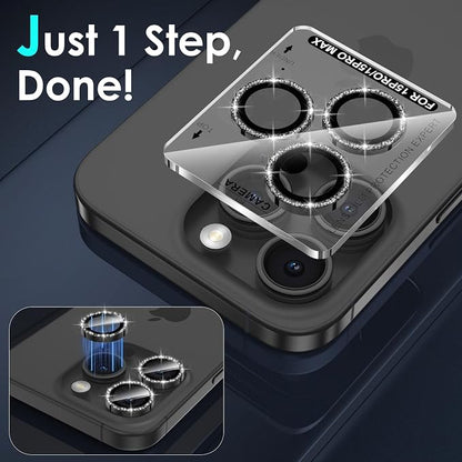 YWXTW Designed for iPhone 15 Pro/iPhone 15 Pro Max Camera Lens Protector Bling - Image 4