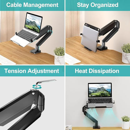MOUNT PRO Laptop Arm Mount for Desk, 2 in 1 Function Monitor Laptop Stand - Image 5