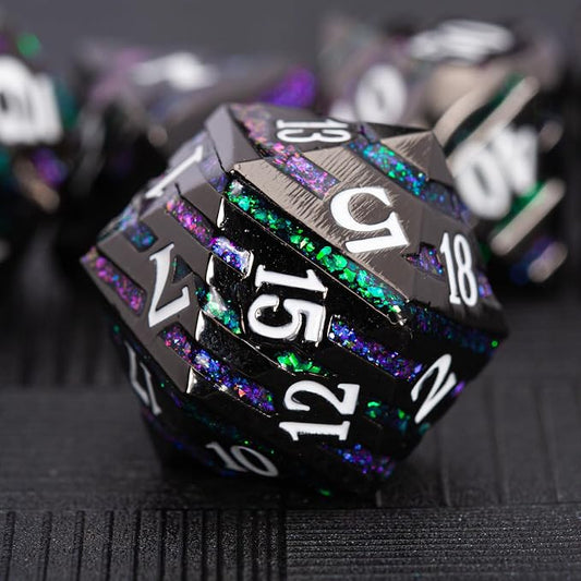 Dungeons and Dragons Dice, Metallic Stripes Dice by Maywin