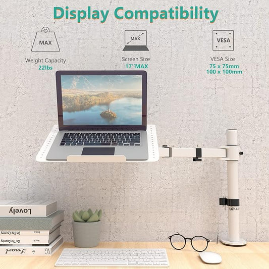 WALI Laptop Mount Arm for Desk, Laptop Tray, Fully Adjustable, - Image 2