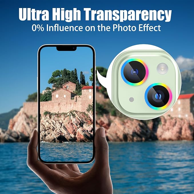 AGVEE 3+3 6 Pack for iPhone 15 6.1" / 15 Plus 6.7" Camera Lens Cover Protector - Image 5