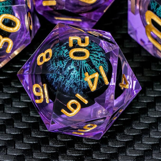 ARUOHHA Dragon Eye DND Dice, Liquid Core Polyhedral D and D Dice Set D20 D12 by ARUOHHA