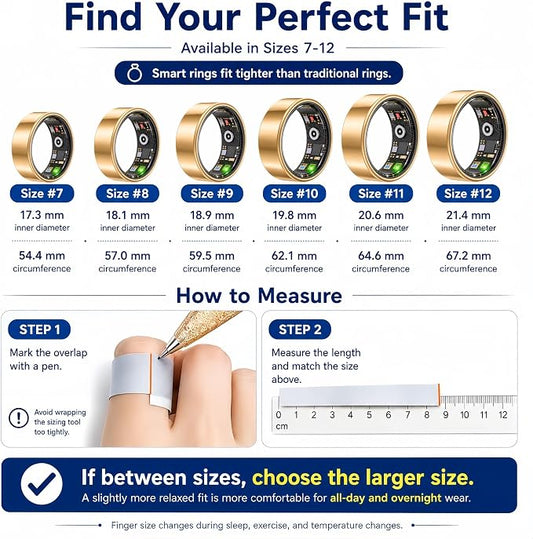 Smart Ring for Women Men, Sleep Tracking Wearable, Fitness Tracker Ring - Image 2