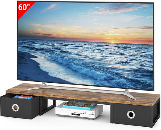 45" Large TV Riser with Fabric Drawers by YAOHUOO