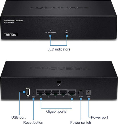 TRENDnet Wireless LAN Controller, Built-in 5-Port GB Switch, Compatible with: - Image 2