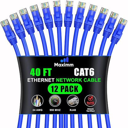 Maximm Cat 6 Ethernet Cable - 40 ft - High-Speed LAN by MaximmCable