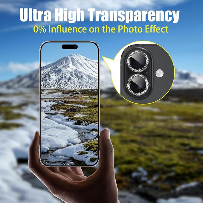 AGVEE 3+3 6 Pack for iPhone 16 6.1" / 16 Plus 6.7" Camera Lens Cover Protector - Image 6
