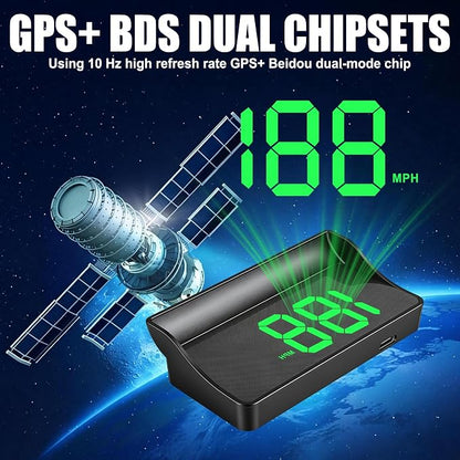 SINGARO Heads up Display for Cars, USB Plug Digital GPS HUD Speedometer - Image 4