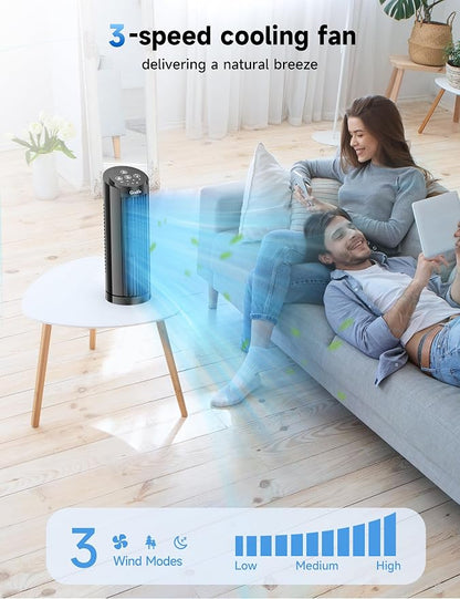 Grelife Tower Fan, 28dB Quiet Operation, 90° Wide Oscillation, 3 Speeds - Image 3