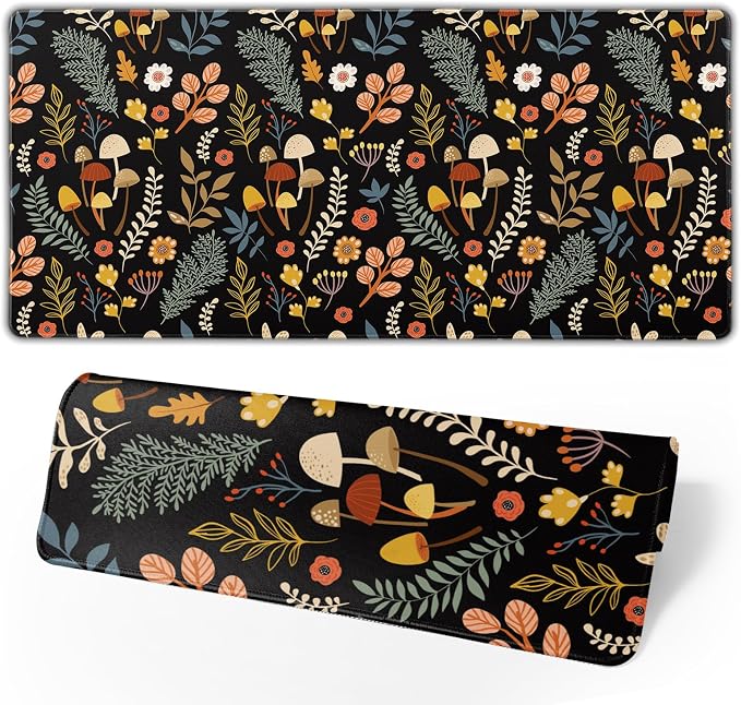 Gaming Mouse Pad Floral Desk Mat, Botanical Mouse Pad, Vintage Desk Mat by Brecoy