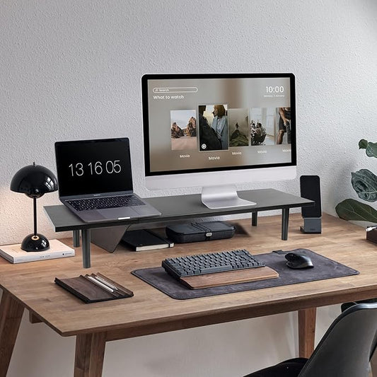 Dual-Monitor-Stand-Riser-For-Desk Adjustable Length 32-40 Inch，Large Desktop - Image 2
