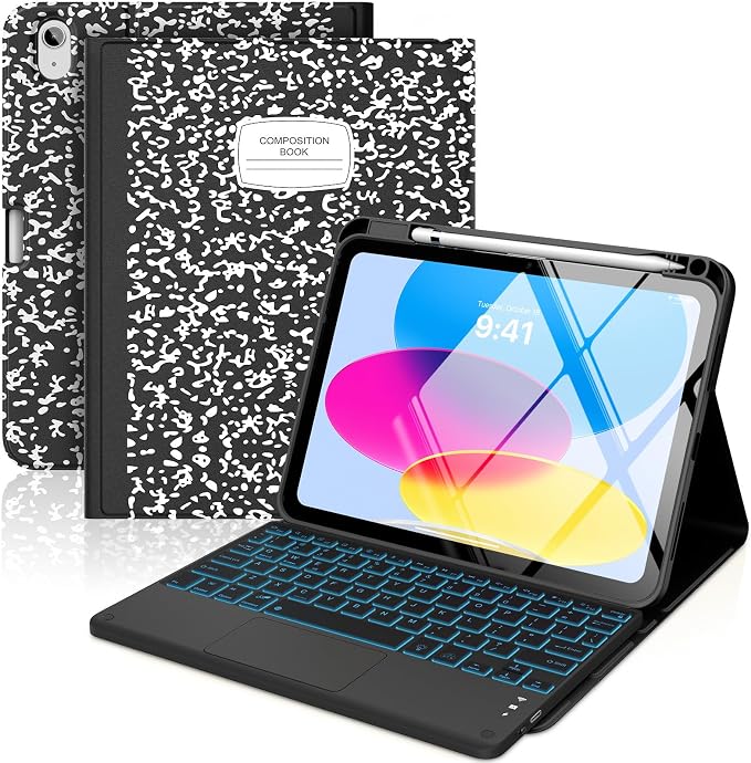 MoKo Touch Keyboard Case for iPad 11th Generation 11 inch 2025, iPad 10th by MoKo