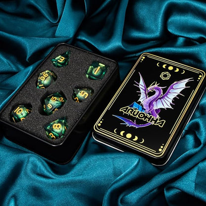 ARUOHHA DND Resin Dice Dragon Eye Liquid Core Polyhedral D and D Dice Set - Image 7