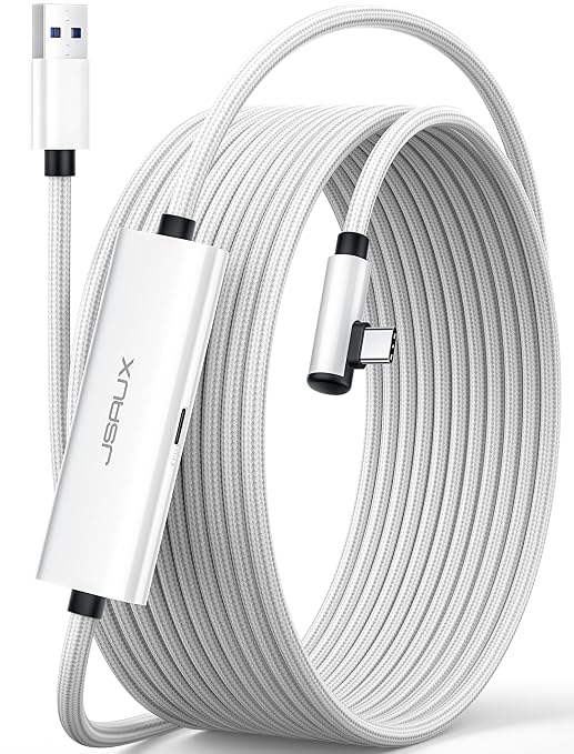 JSAUX Link Cable with 18W Charging 16ft, Compatible with Oculus Meta Quest 3S/ by JSAUX