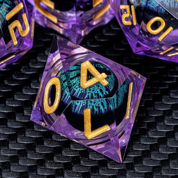 ARUOHHA Dragon Eye DND Dice, Liquid Core Polyhedral D and D Dice Set D20 D12 - Image 5