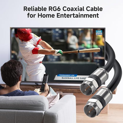 Cable Matters 3-Pack RG6 Coaxial Cable - 6ft - Image 2