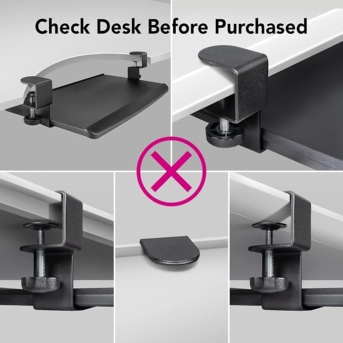 EHO Clamp-On Retractable Adjustable Keyboard Tray, Under Desk Ergonomic - Image 3
