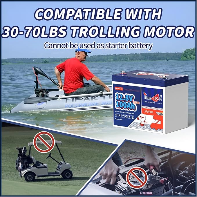 4 Pack 12V 100Ah Group24 Mini LiFePO4 Battery, Grade A Battery Cells, 100A BMS - Image 9