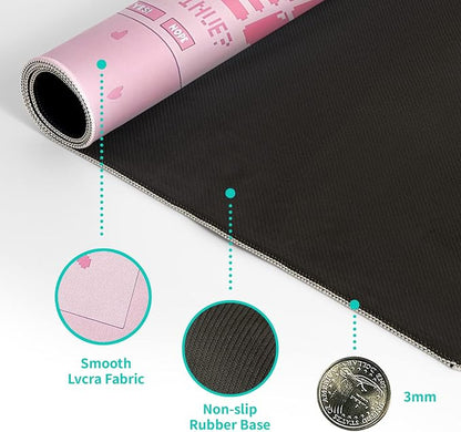Pink Gaming Mouse Pad 31.5x11.8 Inch Pastel Game Over Large Mousepad Kawaii - Image 7